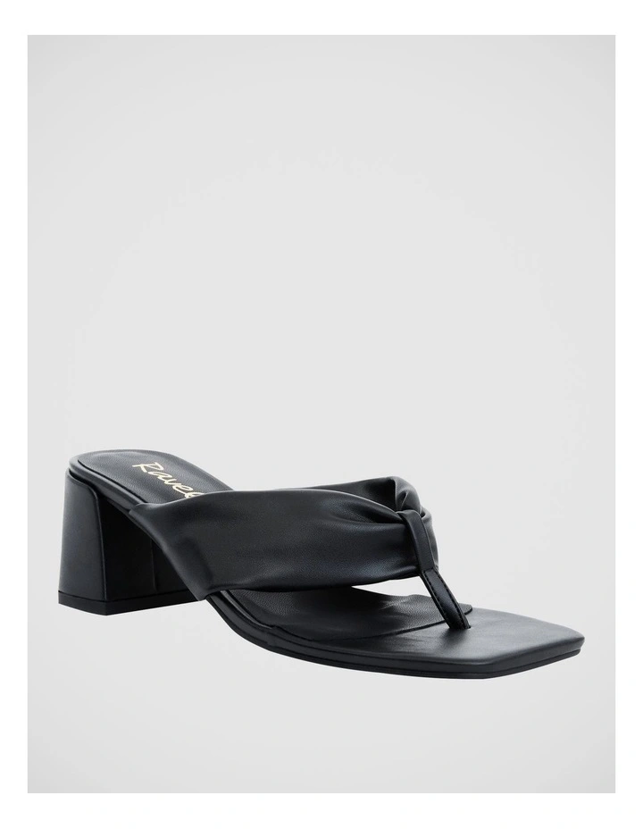 Kendra Heeled Thong in Black image 2