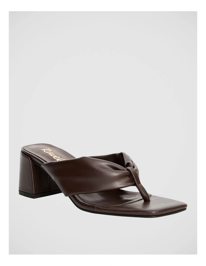 Kendra Heeled Thong in Chocolate image 2