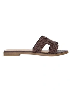 Reema Slides in Chocolate Raffia