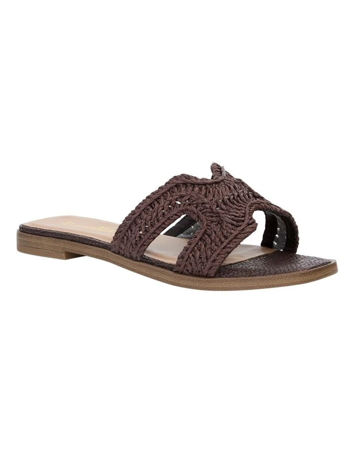 Reema Slides in Chocolate Raffia image 2