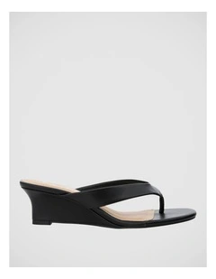 Quinn Wedge Sandal in Black