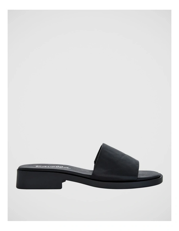 Rue Low Heel Slides in Black image 1