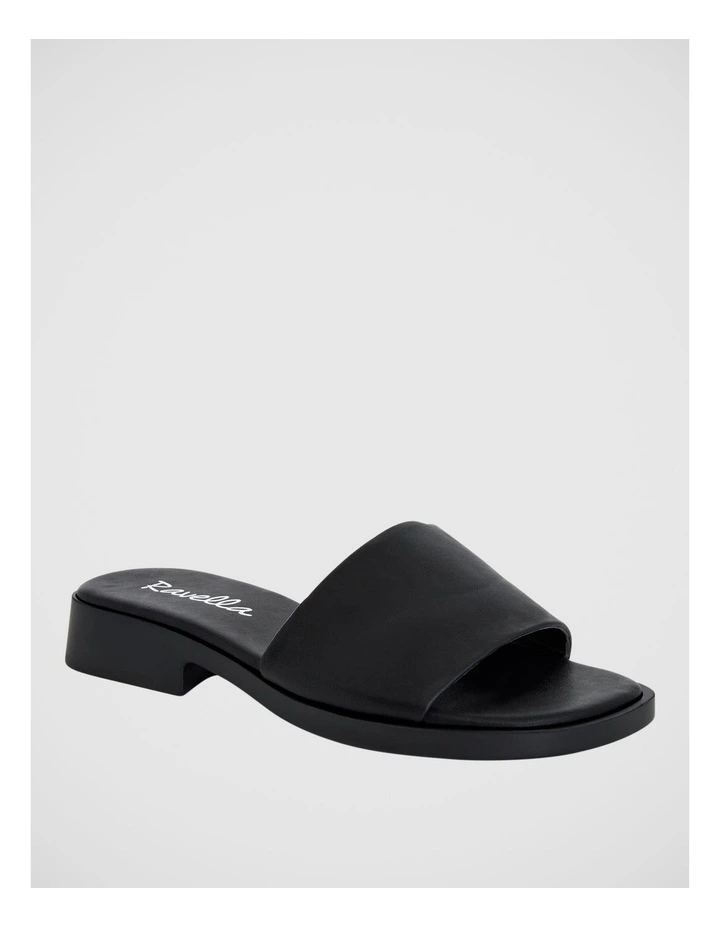 Rue Low Heel Slides in Black image 2