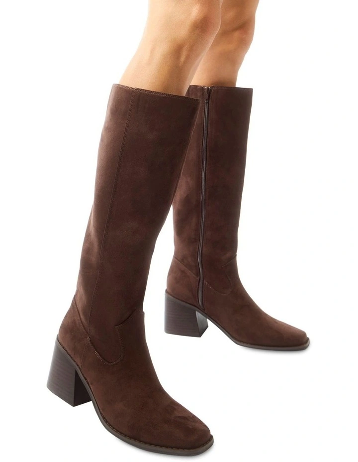 Camille Knee Boot in Chocolate Micro image 3