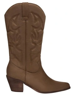 Nash Western Boots in Tan Micro