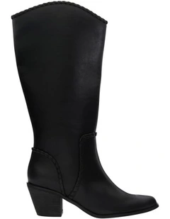 Canyon Western Boots in Black Smooth
