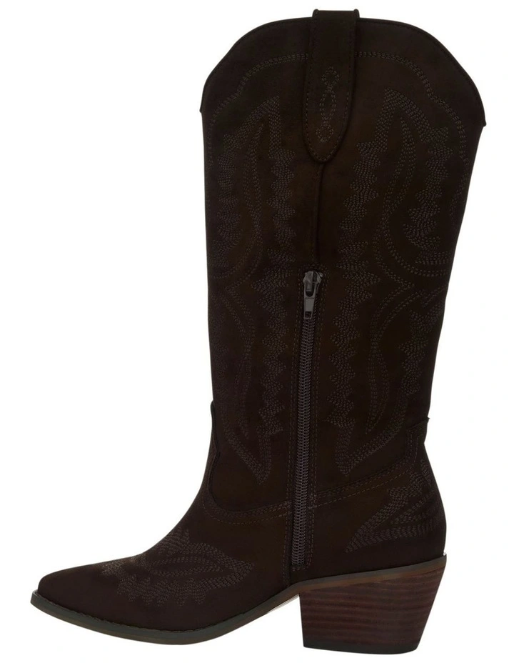 Hawk Western Boots in Chocolate Micro image 3