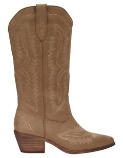 Hawk Western Boots in Tan Micro