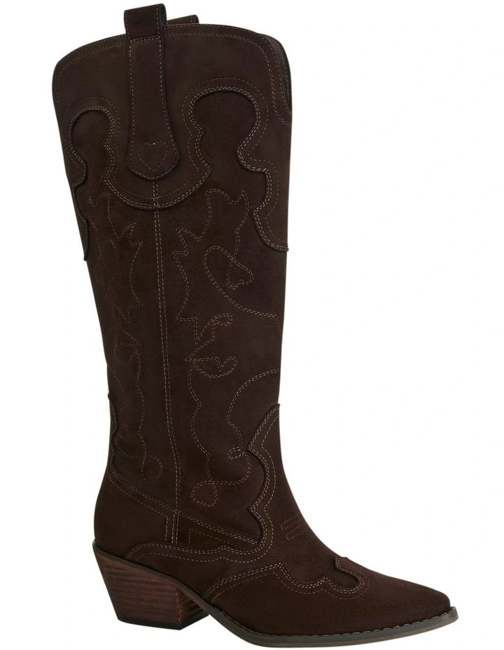 Dusty Western Boots in Chocolate Micro image 2