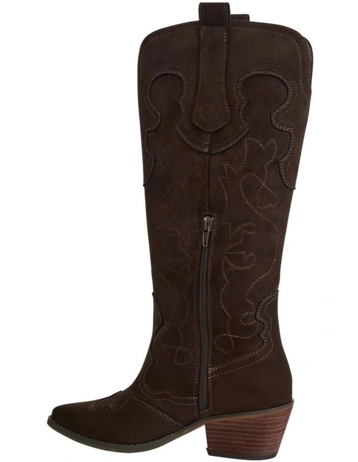 Dusty Western Boots in Chocolate Micro image 3