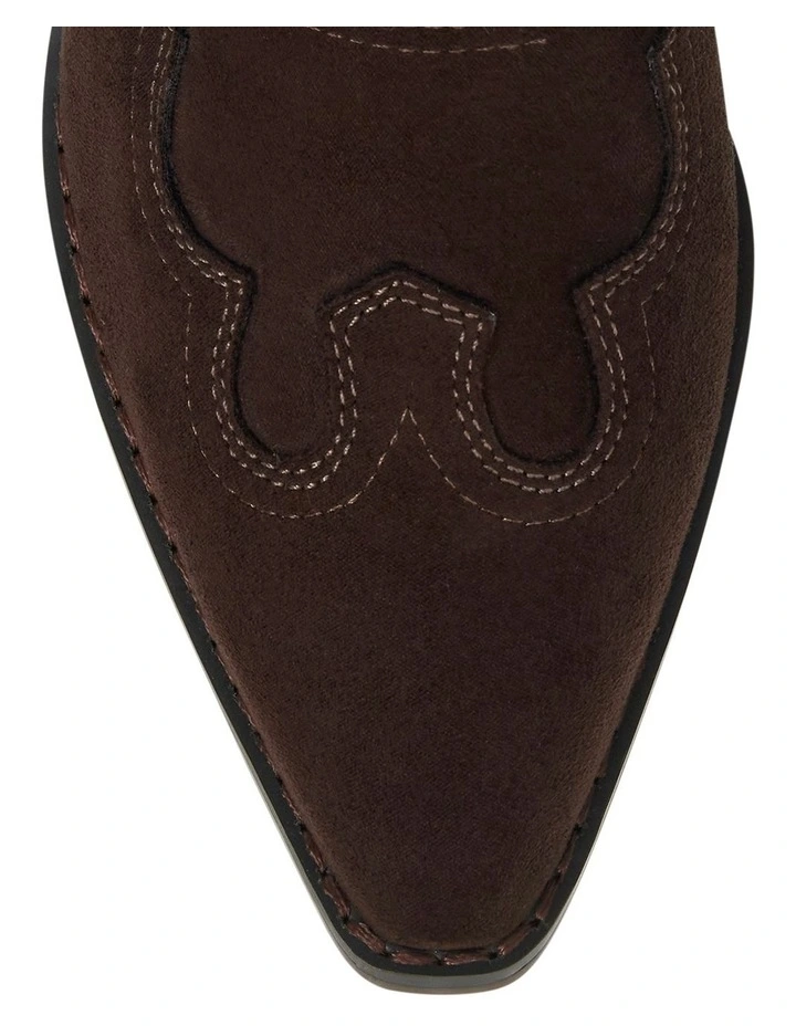 Dusty Western Boots in Chocolate Micro image 4