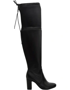 Zest Knee Boots in Black Stretch