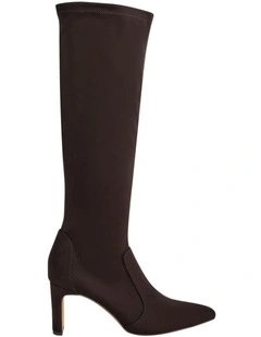 Mateo Knee Boots in Chocolate Micro