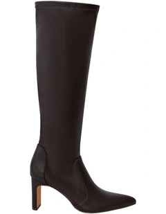 Mateo Knee Boots in Chocolate Stretch