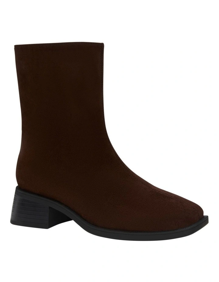 Lyon Ankle Boots in Chocolate Micro image 2