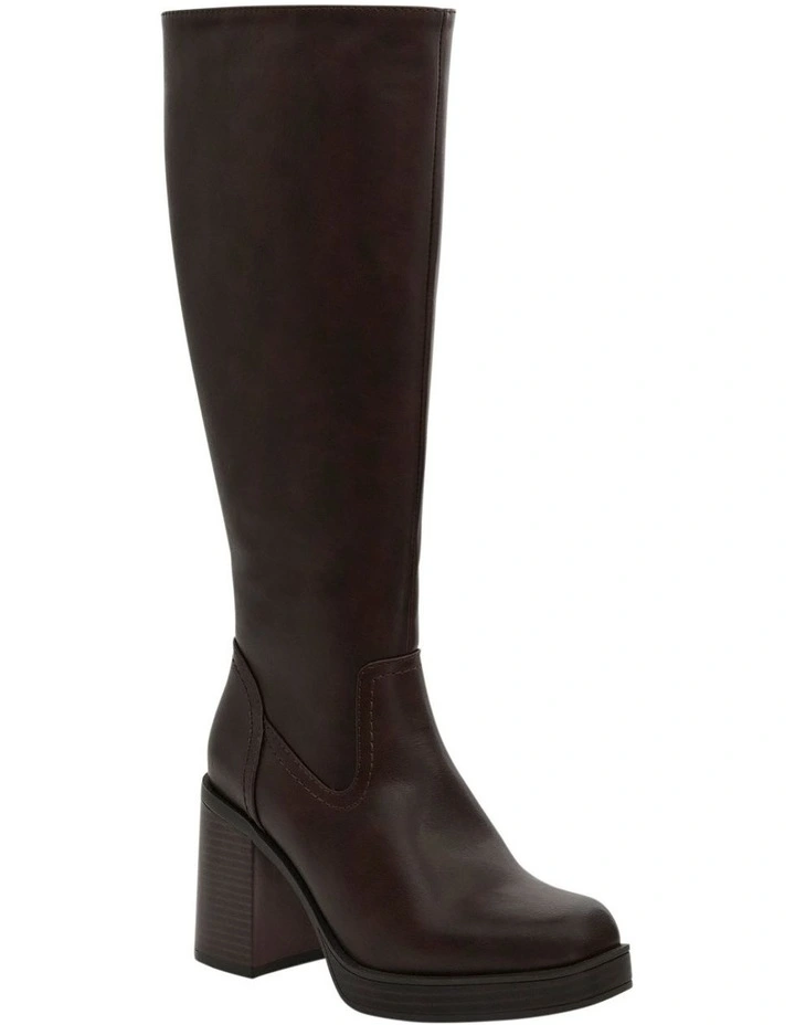 Tahlia Knee Boots in Chocolate image 2