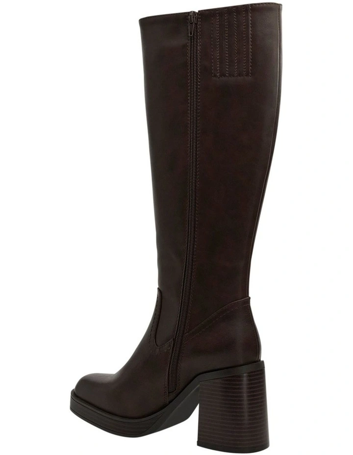 Tahlia Knee Boots in Chocolate image 3