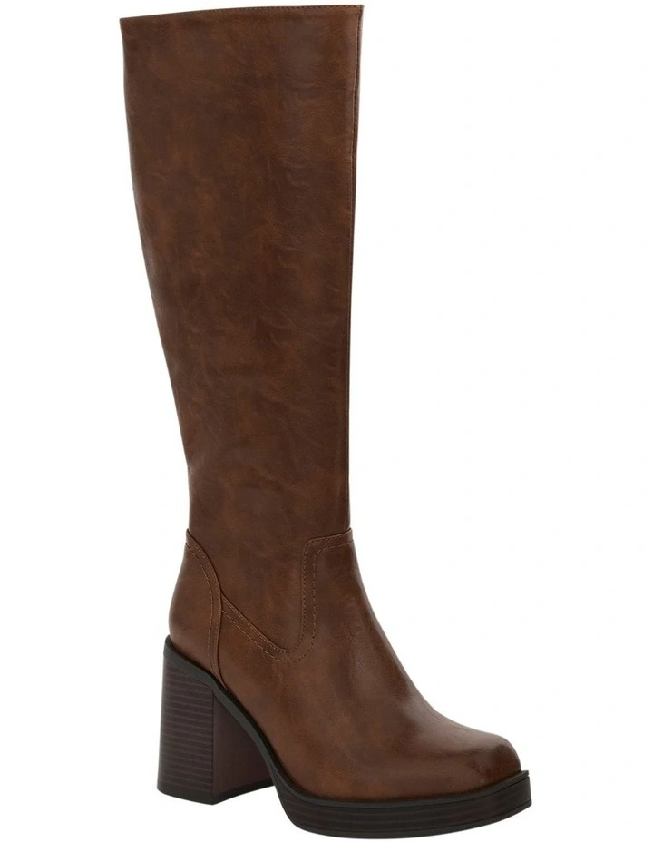 Tahlia Knee Boots in Tan image 2