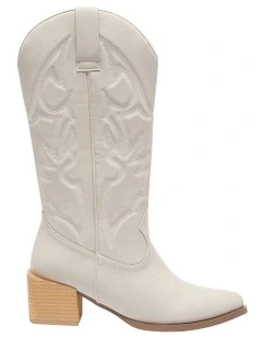 Ryder Western Boots in Nude Micro