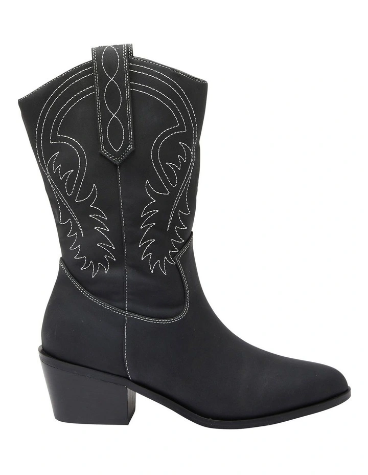 Saloon Western Boots in Black Micro image 1