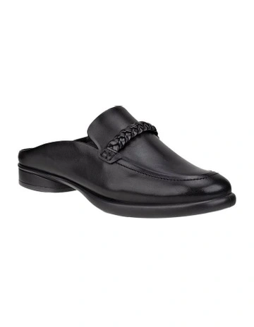 Sculpted Leather Mule in Black