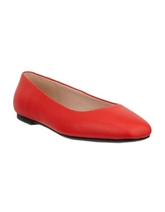Margot Ballerina Flat in Red