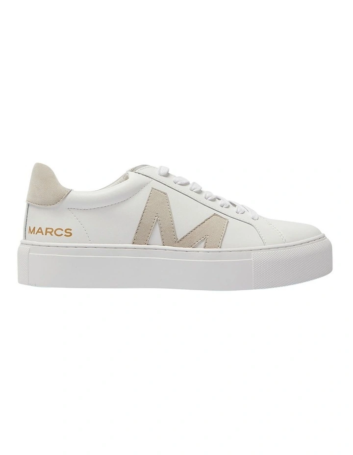 Trio Leather Sneakers in White/Natural image 1