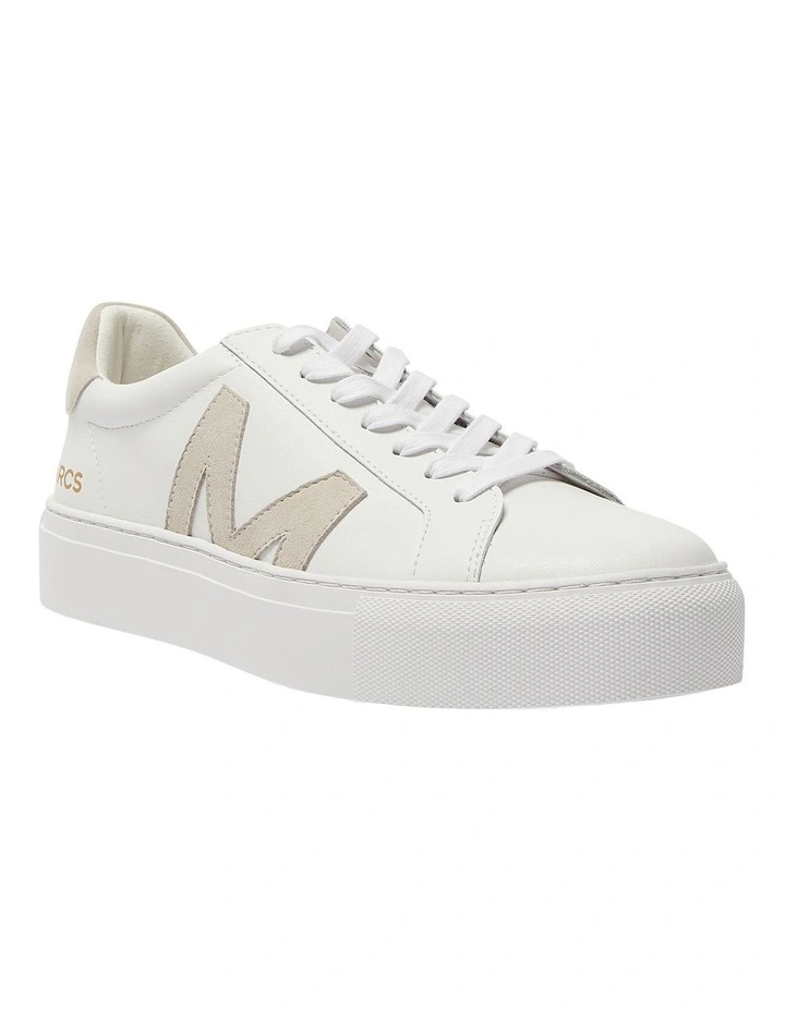 Trio Leather Sneakers in White/Natural image 3