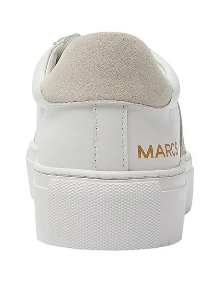 Trio Leather Sneakers in White/Natural image 5