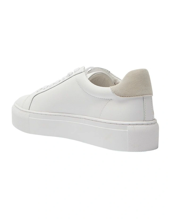 Trio Leather Sneakers in White/Natural image 6