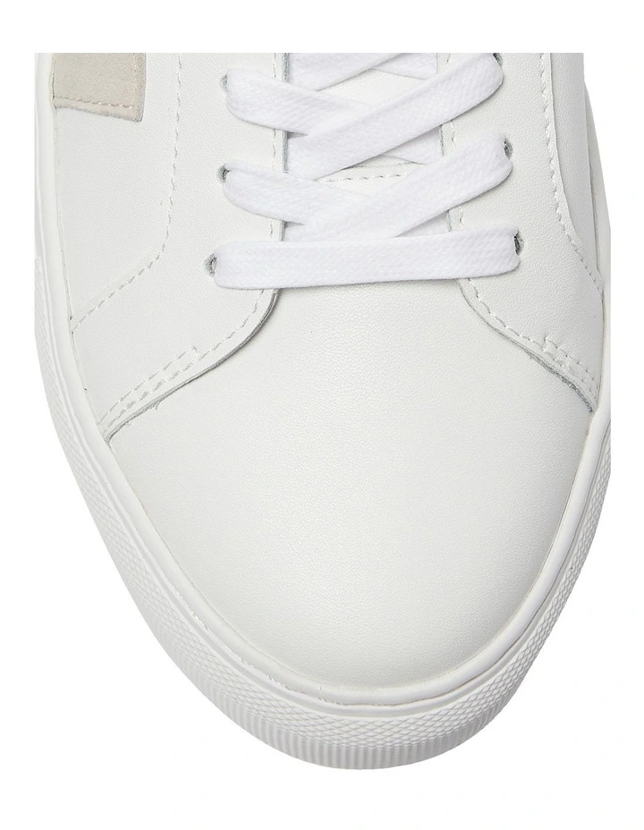 Trio Leather Sneakers in White/Natural image 7