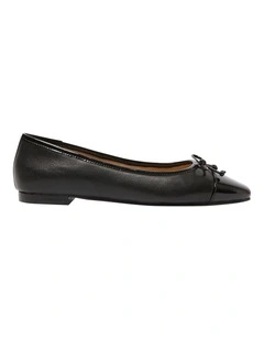 Trella Leather Ballet Flats in Black
