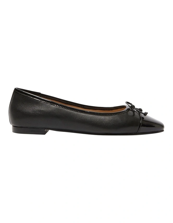 Trella Leather Ballet Flats in Black image 1