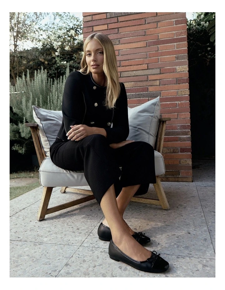 Trella Leather Ballet Flats in Black image 2