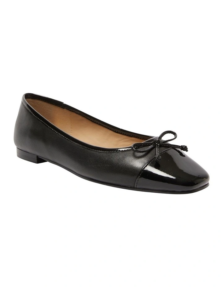 Trella Leather Ballet Flats in Black image 3