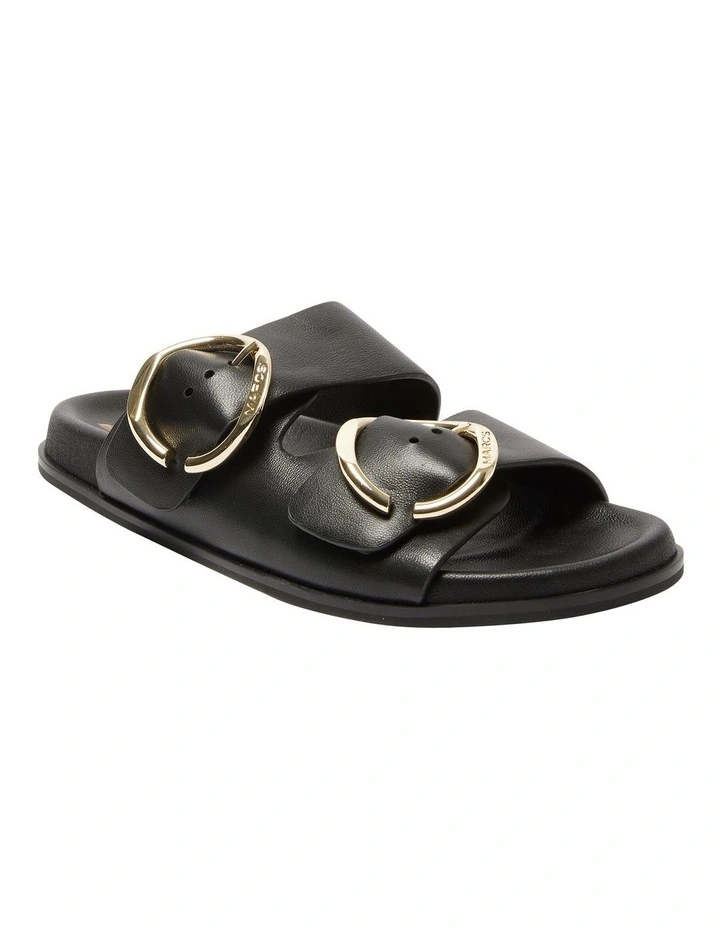 Tone Leather Sandals in Black image 3