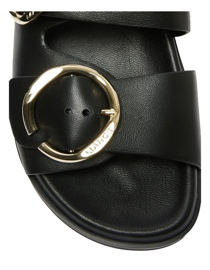 Tone Leather Sandals in Black image 7
