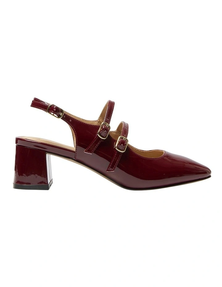 Tessa Heeled Shoes in Wine Patent Leather image 1