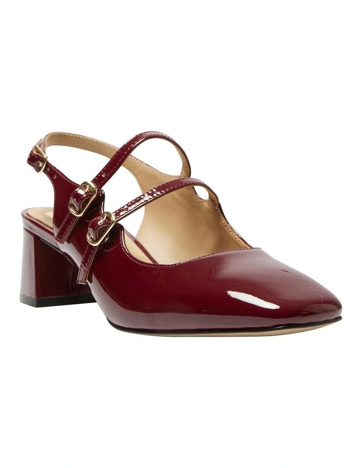 Tessa Heeled Shoes in Wine Patent Leather image 2