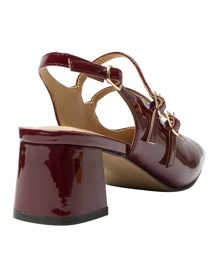 Tessa Heeled Shoes in Wine Patent Leather image 4