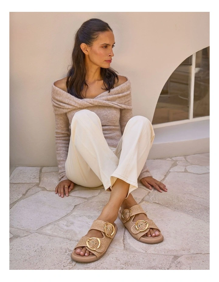 Tone Sandals in Natural Raffia image 2