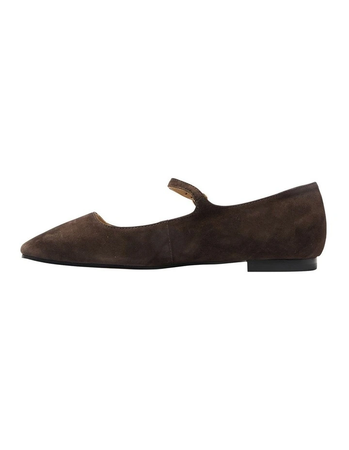 Tottie Flat Shoes in Chocolate Suede image 4