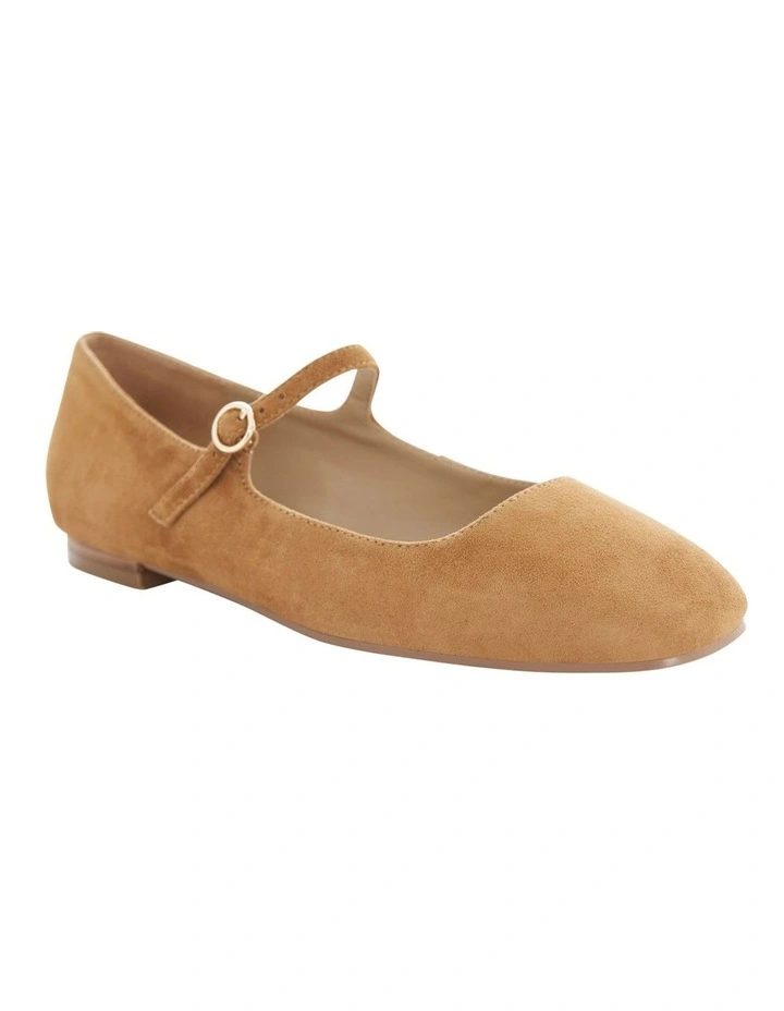 Tottie Flat Shoes in Tan Suede image 2