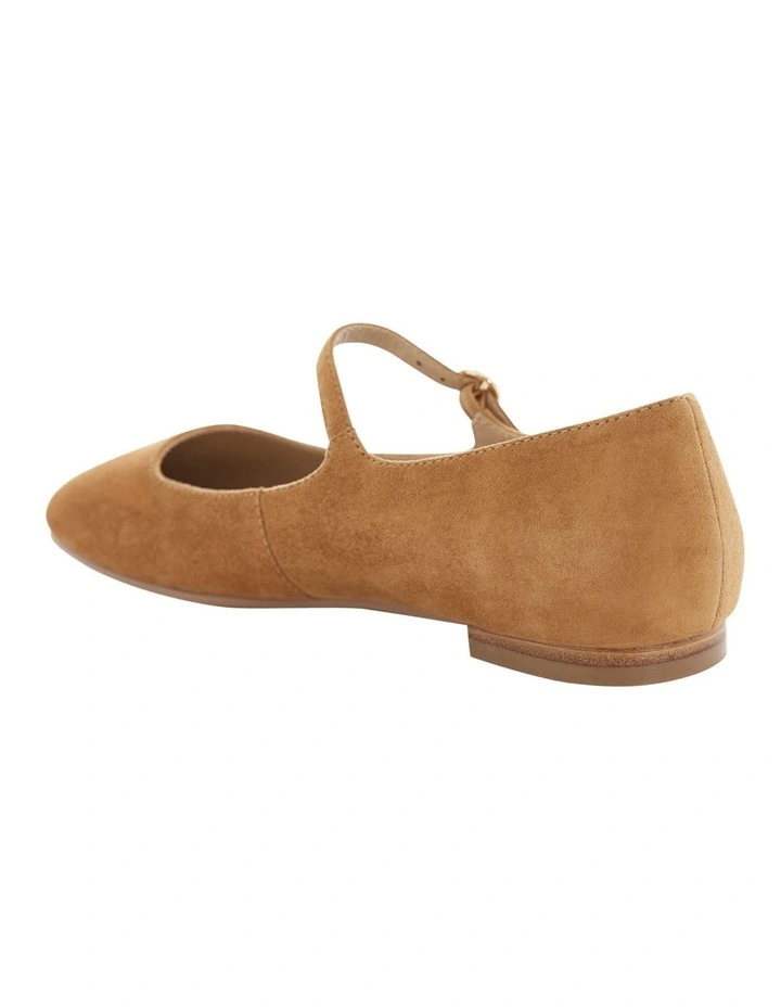 Tottie Flat Shoes in Tan Suede image 3