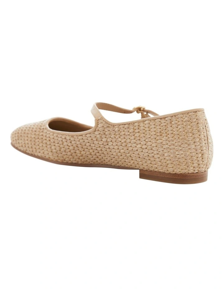 Tottie Flat Shoes in Natural Raffia image 3
