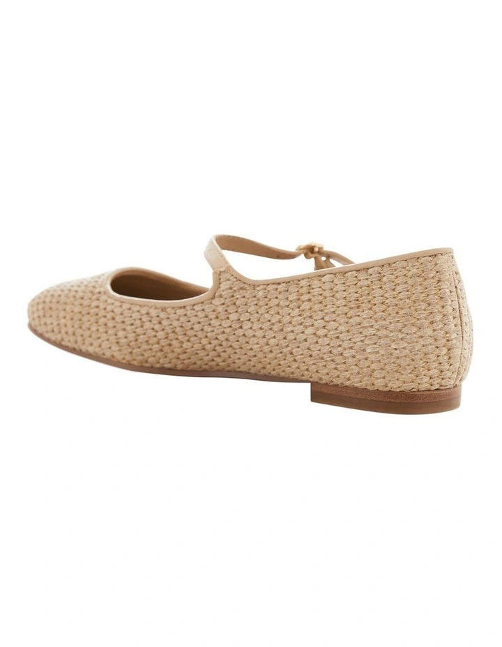 Tottie Flat Shoes in Natural Raffia image 3