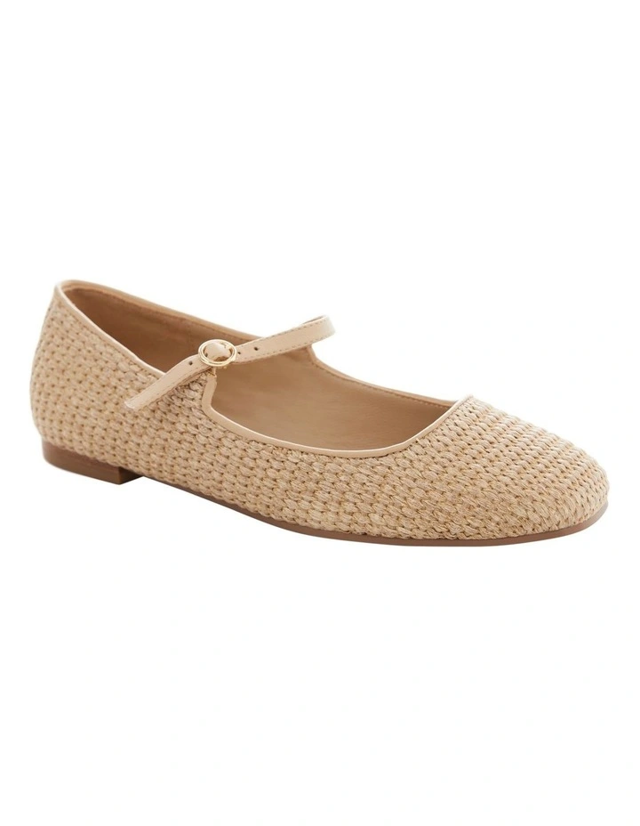 Tottie Flat Shoes in Natural Raffia image 5