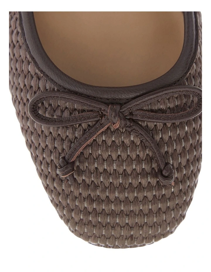 Tandem Ballet Flats in Chocolate Raffia image 4