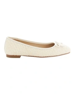 Tandem Ballet Flats in Ivory Raffia