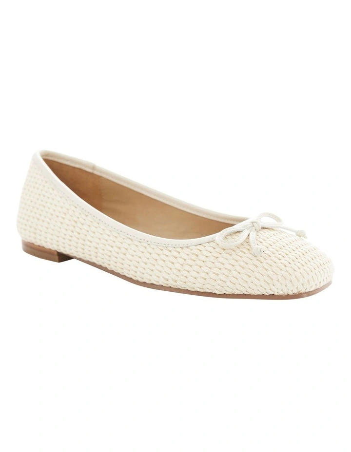 Tandem Ballet Flats in Ivory Raffia image 2